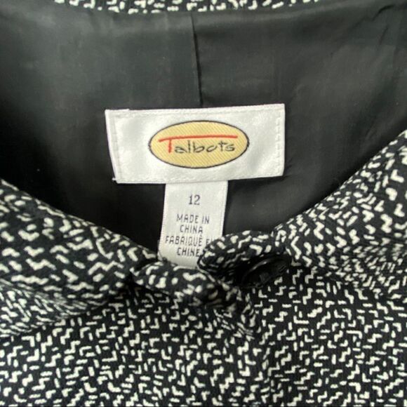 Talbots black and white button up layering top - Picture 4 of 5